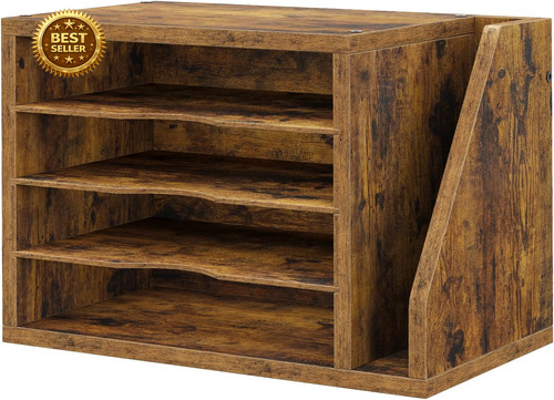 Wooden mail organizer desk - mail,